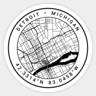 Detroit Map Sticker